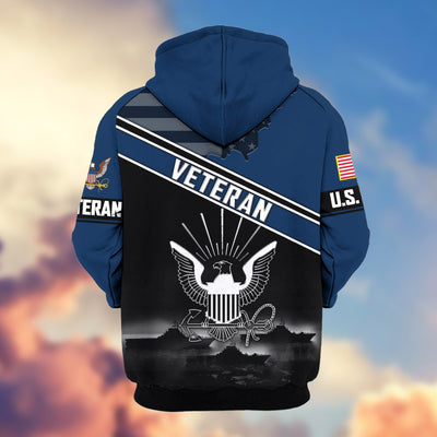 Premium US Veterans Zip Hoodie, Gifts For US Veterans, Gifts On Father's Day, Veterans Day.