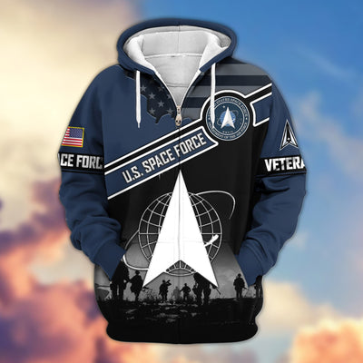 Premium US Veterans Zip Hoodie, Gifts For US Veterans, Gifts On Father's Day, Veterans Day.