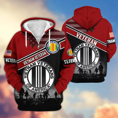 Premium US Veterans Zip Hoodie, Gifts For US Veterans, Gifts On Father's Day, Veterans Day.
