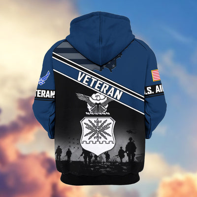 Premium US Veterans Zip Hoodie, Gifts For US Veterans, Gifts On Father's Day, Veterans Day.