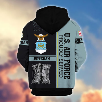 Premium US Veterans Zip Hoodie, Gifts For US Veterans, Gifts On Father's Day, Veterans Day.