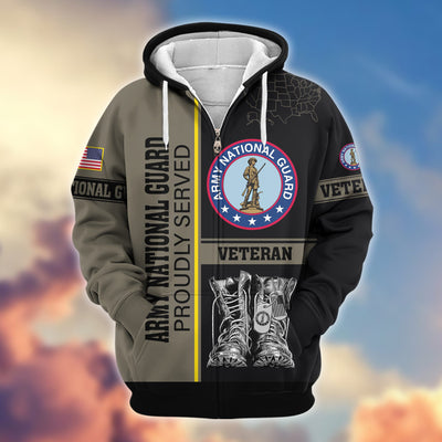 Premium US Veterans Zip Hoodie, Gifts For US Veterans, Gifts On Father's Day, Veterans Day.