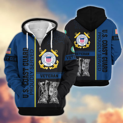 Premium US Veterans Zip Hoodie, Gifts For US Veterans, Gifts On Father's Day, Veterans Day.