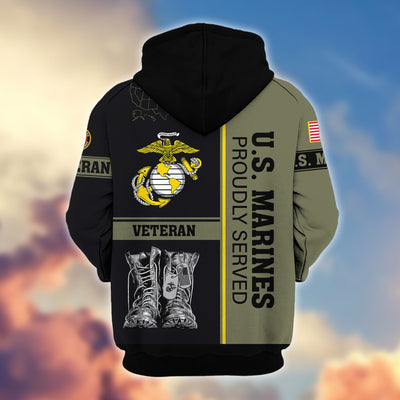 Premium US Veterans Zip Hoodie, Gifts For US Veterans, Gifts On Father's Day, Veterans Day.