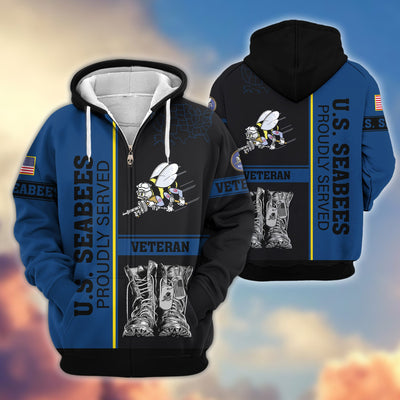 Premium US Veterans Zip Hoodie, Gifts For US Veterans, Gifts On Father's Day, Veterans Day.
