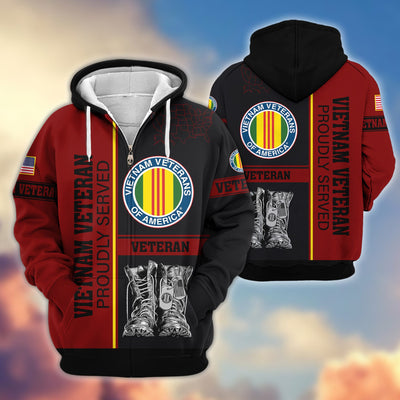 Premium US Veterans Zip Hoodie, Gifts For US Veterans, Gifts On Father's Day, Veterans Day.
