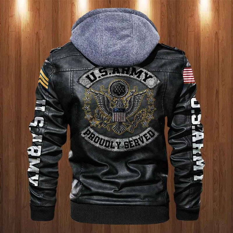 Premium Custom US Army Veteran Leather Jacket, Gifts For Army Veteran, Gifts On Father's Day, Veterans Day.