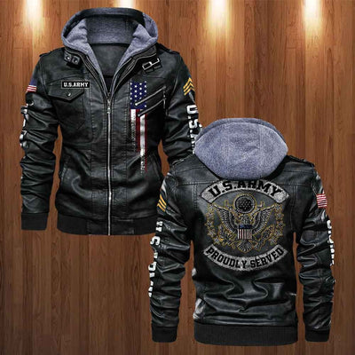 Premium Custom US Army Veteran Leather Jacket, Gifts For Army Veteran, Gifts On Father's Day, Veterans Day.