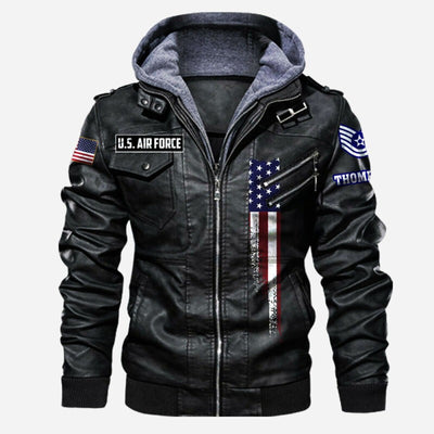 Premium Custom USAF Veteran Leather Jacket, Gifts For Air Force Veteran, Gifts On Father's Day, Veterans Day.