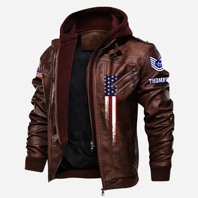 Premium Custom USAF Veteran Leather Jacket, Gifts For Air Force Veteran, Gifts On Father's Day, Veterans Day.
