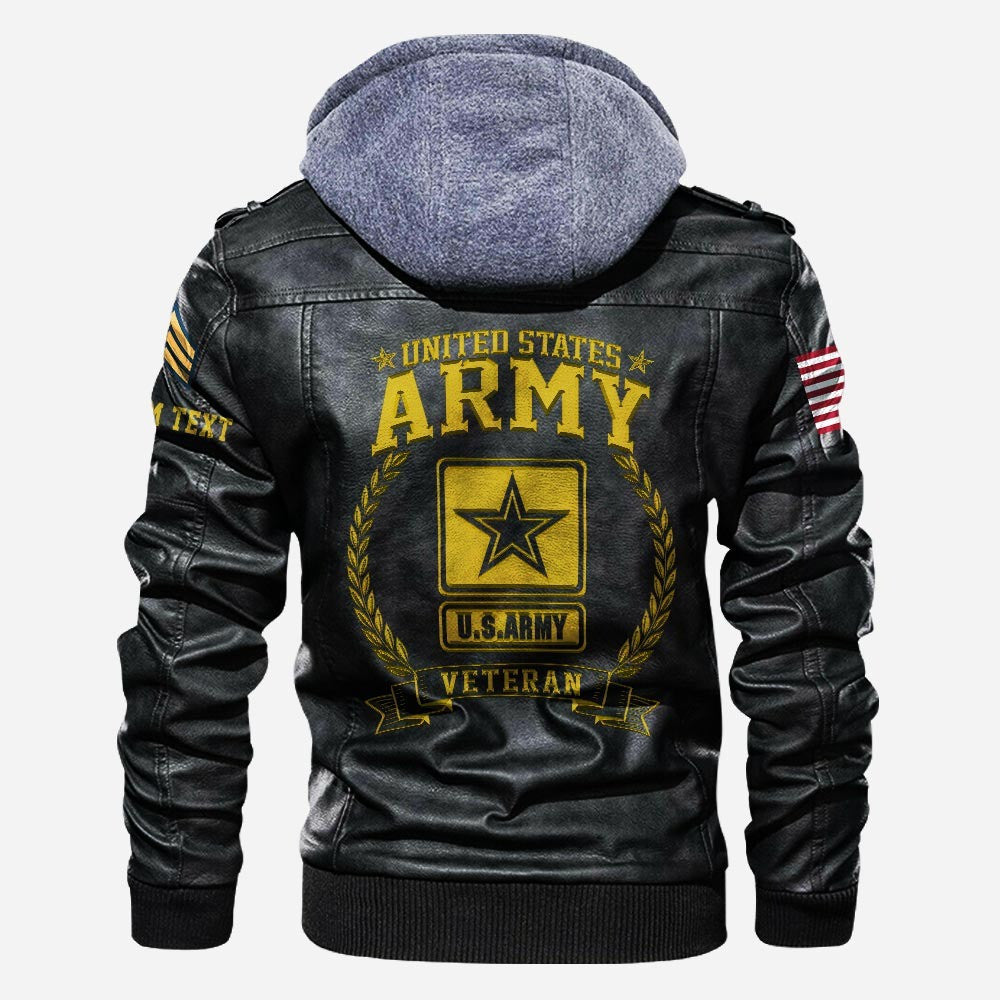 Premium Custom Unit US Army Veteran Leather Jacket, Gifts For Army Veteran, Gifts On Father's Day, Veterans Day.
