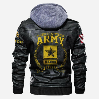 Premium Custom Unit US Army Veteran Leather Jacket, Gifts For Army Veteran, Gifts On Father's Day, Veterans Day.
