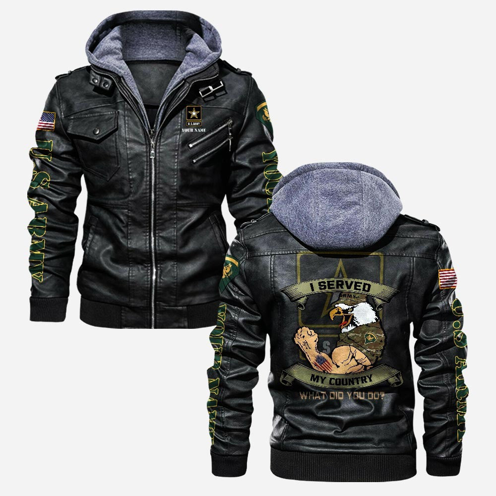 Premium Custom US Army Veteran Leather Jacket, Gifts For Army Veteran, Gifts On Father's Day, Veterans Day.