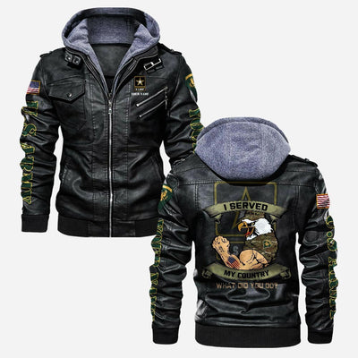 Premium Custom US Army Veteran Leather Jacket, Gifts For Army Veteran, Gifts On Father's Day, Veterans Day.