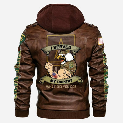 Premium Custom US Army Veteran Leather Jacket, Gifts For Army Veteran, Gifts On Father's Day, Veterans Day.