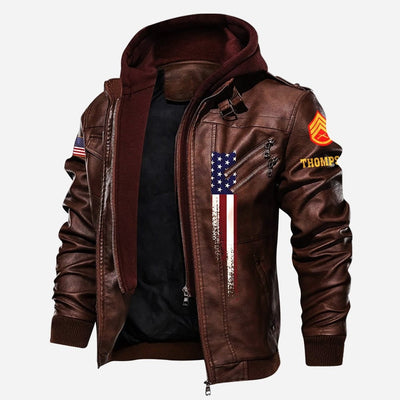 Premium Custom USMC Veteran Leather Jacket, Gifts For Marine Veteran, Gifts On Father's Day, Veterans Day.