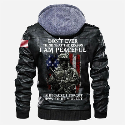 Premium Custom US Veteran Leather Jacket, Gifts For US Veteran, Gifts On Father's Day, Veterans Day.