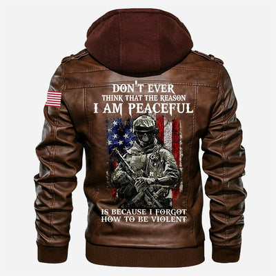 Premium Custom US Veteran Leather Jacket, Gifts For US Veteran, Gifts On Father's Day, Veterans Day.