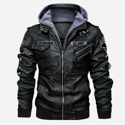 Premium Custom Unit US Army Leather Jacket, Gifts For Army Veteran, Gifts On Father's Day, Veterans Day.