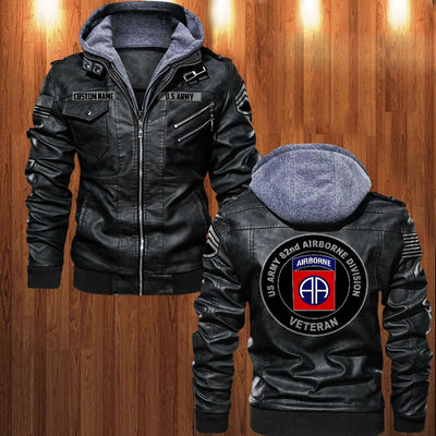Premium Custom Unit US Army Leather Jacket, Gifts For Army Veteran, Gifts On Father's Day, Veterans Day.