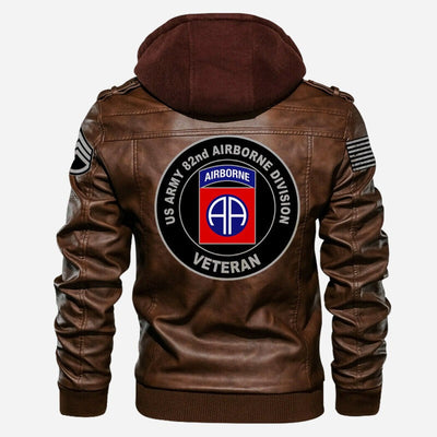 Premium Custom Unit US Army Leather Jacket, Gifts For Army Veteran, Gifts On Father's Day, Veterans Day.