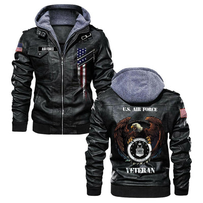 Premium Custom USAF Leather Jacket, Gifts For Air Force Veteran, Gifts On Father's Day, Veterans Day.