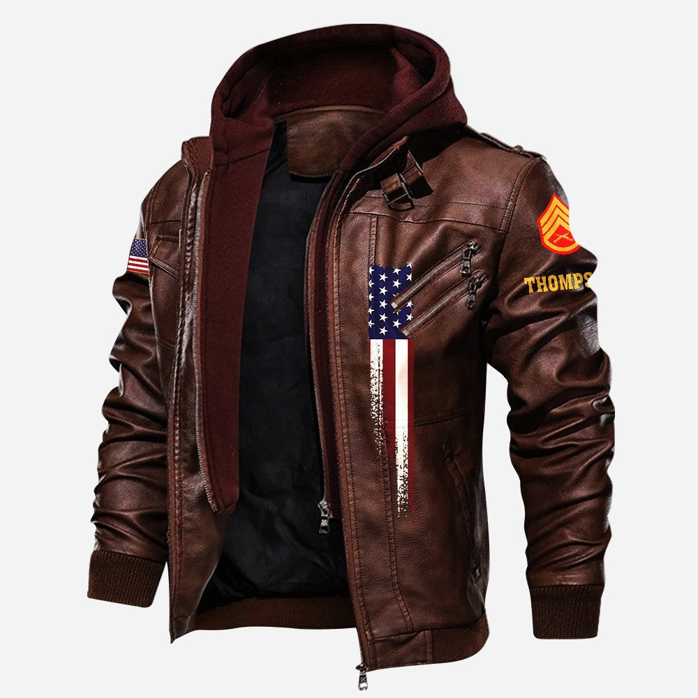 Premium Custom USMC Leather Jacket, Gifts For Marine Veteran, Gifts On Father's Day, Veterans Day.