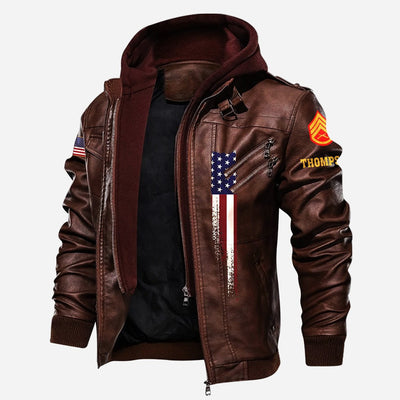 Premium Custom USMC Leather Jacket, Gifts For Marine Veteran, Gifts On Father's Day, Veterans Day.