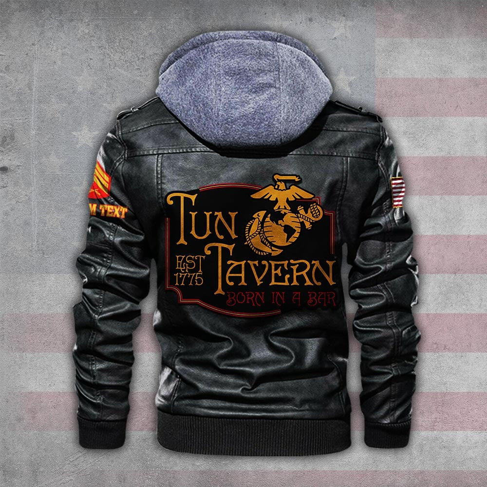 Premium Custom USMC Leather Jacket, Gifts For Marine Veteran, Gifts On Father's Day, Veterans Day.