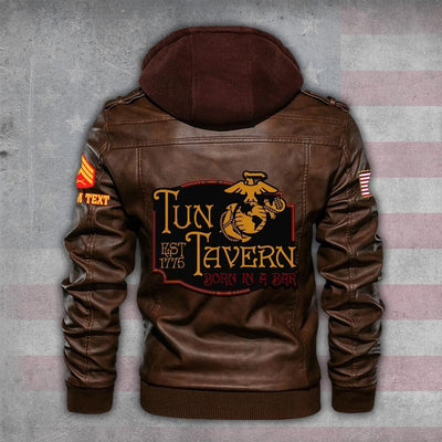 Premium Custom USMC Leather Jacket, Gifts For Marine Veteran, Gifts On Father's Day, Veterans Day.