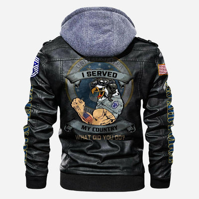 Premium Custom USAF Leather Jacket, Gifts For Air Force Veteran, Gifts On Father's Day, Veterans Day.