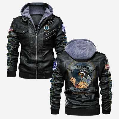 Premium Custom USAF Leather Jacket, Gifts For Air Force Veteran, Gifts On Father's Day, Veterans Day.