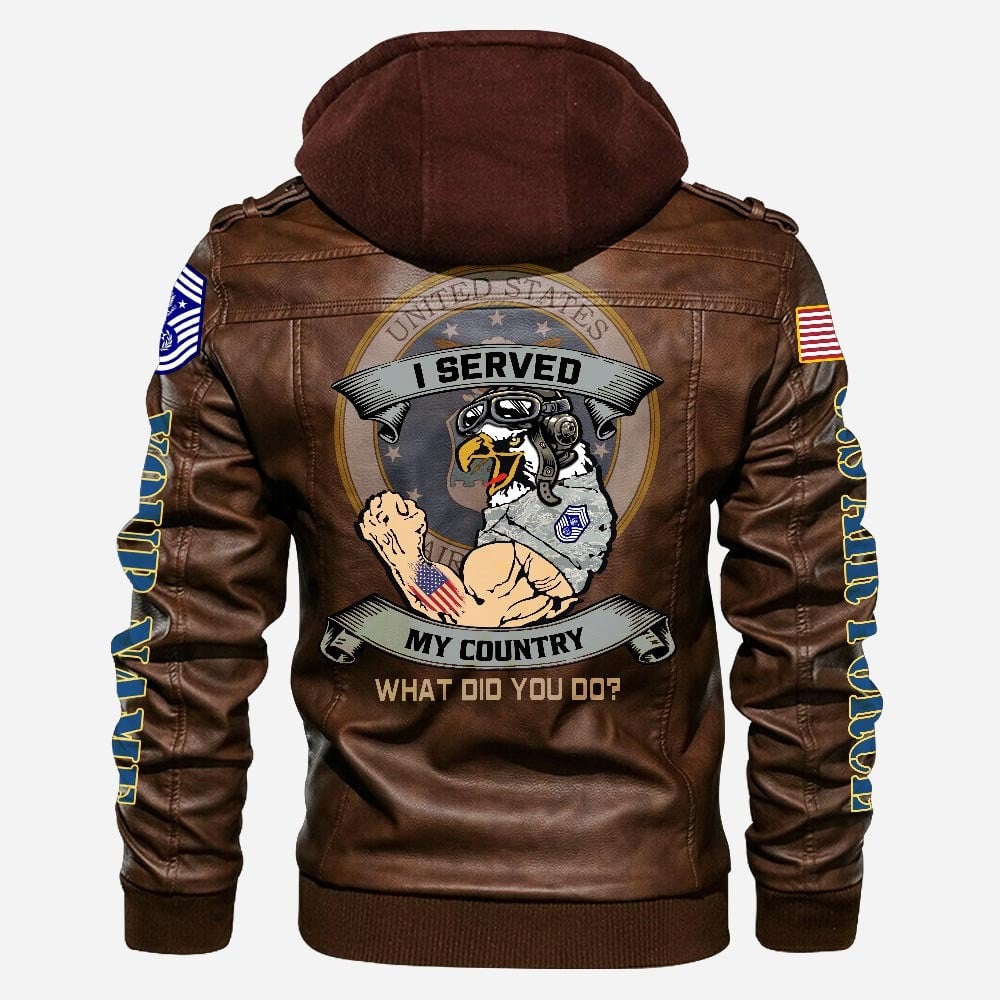Premium Custom USAF Leather Jacket, Gifts For Air Force Veteran, Gifts On Father's Day, Veterans Day.