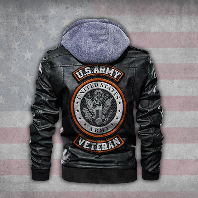Premium Custom US Army Leather Jacket, Gifts For Army Veteran, Gifts On Father's Day, Veterans Day.