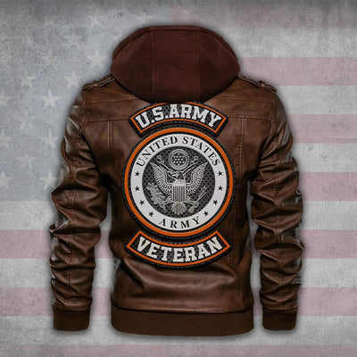 Premium Custom US Army Leather Jacket, Gifts For Army Veteran, Gifts On Father's Day, Veterans Day.