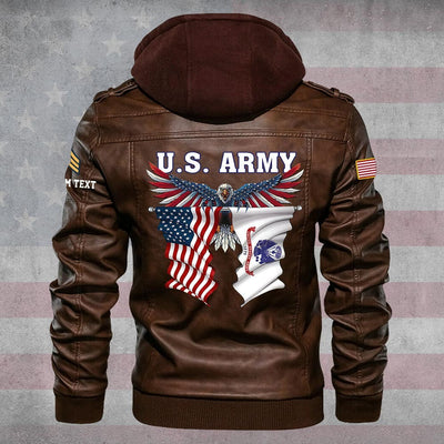 Premium Custom US Army Leather Jacket, Gifts For Army Veteran, Gifts On Father's Day, Veterans Day.