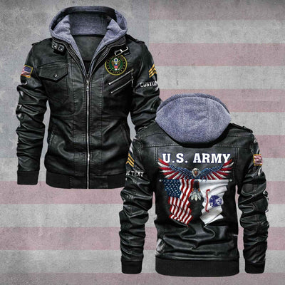 Premium Custom US Army Leather Jacket, Gifts For Army Veteran, Gifts On Father's Day, Veterans Day.