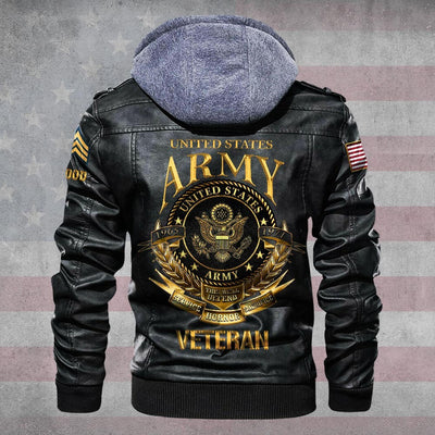 Premium Custom US Army Leather Jacket, Gifts For Army Veteran, Gifts On Father's Day, Veterans Day.