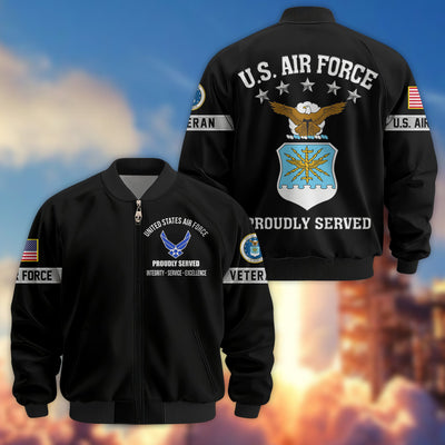Premium US Veterans Bomber Jacket, Gifts For US Veterans, Gifts On Father's Day, Veterans Day.