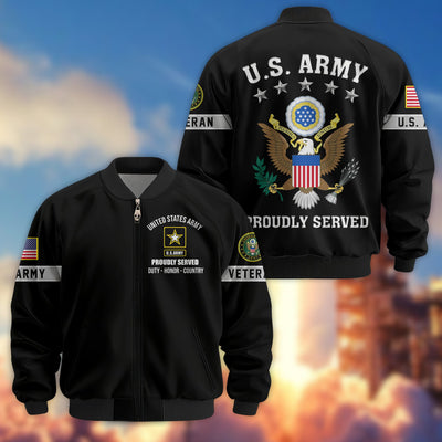 Premium US Veterans Bomber Jacket, Gifts For US Veterans, Gifts On Father's Day, Veterans Day.