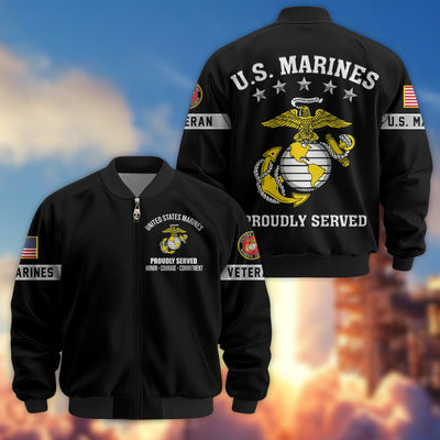 Premium US Veterans Bomber Jacket, Gifts For US Veterans, Gifts On Father's Day, Veterans Day.