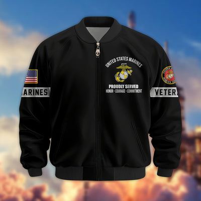 Premium US Veterans Bomber Jacket, Gifts For US Veterans, Gifts On Father's Day, Veterans Day.