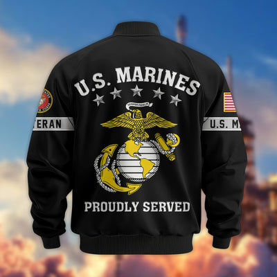 Premium US Veterans Bomber Jacket, Gifts For US Veterans, Gifts On Father's Day, Veterans Day.