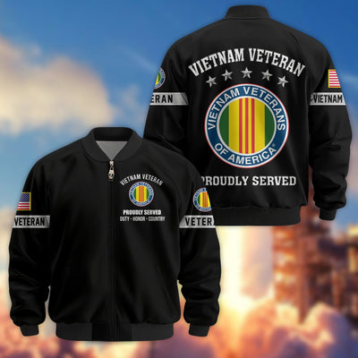 Premium US Veterans Bomber Jacket, Gifts For US Veterans, Gifts On Father's Day, Veterans Day.