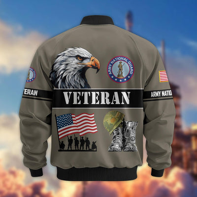 Premium US Veterans Bomber Jacket, Gifts For US Veterans, Gifts On Father's Day, Veterans Day.