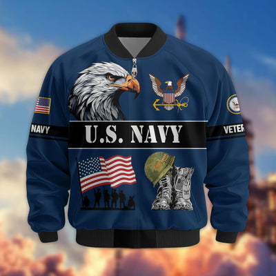 Premium US Veterans Bomber Jacket, Gifts For US Veterans, Gifts On Father's Day, Veterans Day.