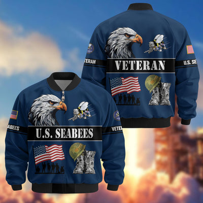 Premium US Veterans Bomber Jacket, Gifts For US Veterans, Gifts On Father's Day, Veterans Day.