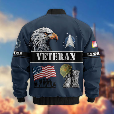 Premium US Veterans Bomber Jacket, Gifts For US Veterans, Gifts On Father's Day, Veterans Day.