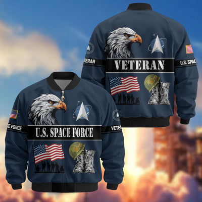 Premium US Veterans Bomber Jacket, Gifts For US Veterans, Gifts On Father's Day, Veterans Day.