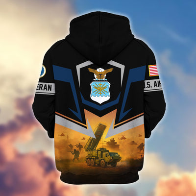 Premium US Veterans Zip Hoodie, Gifts For US Veterans, Gifts On Father's Day, Veterans Day.